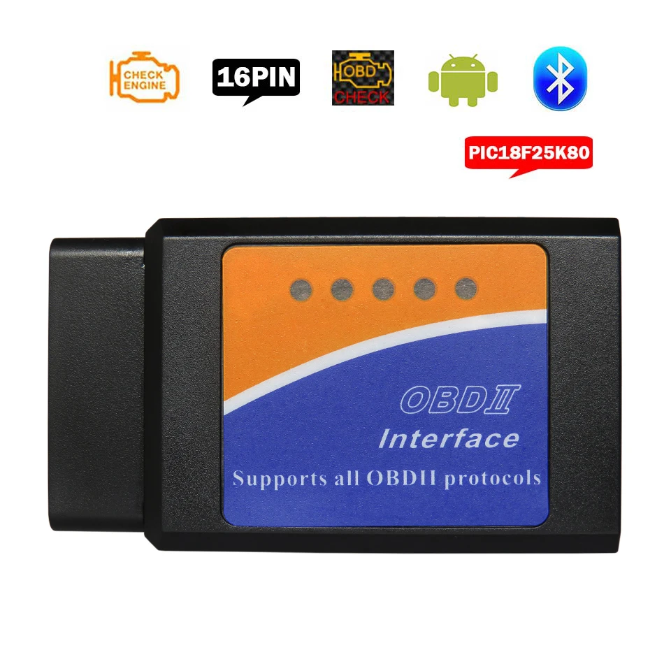 ELM 327 V1.5 OBD2 tarayıcı için araba ELM327 Bluetooth OBDII otomatik ...