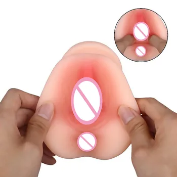Sex Toys For Men Silicone Artificial Vagina Double Hole Realistic Big Vagina Anal Fake Pussy 3d Adult Toy Male Masturbators 3