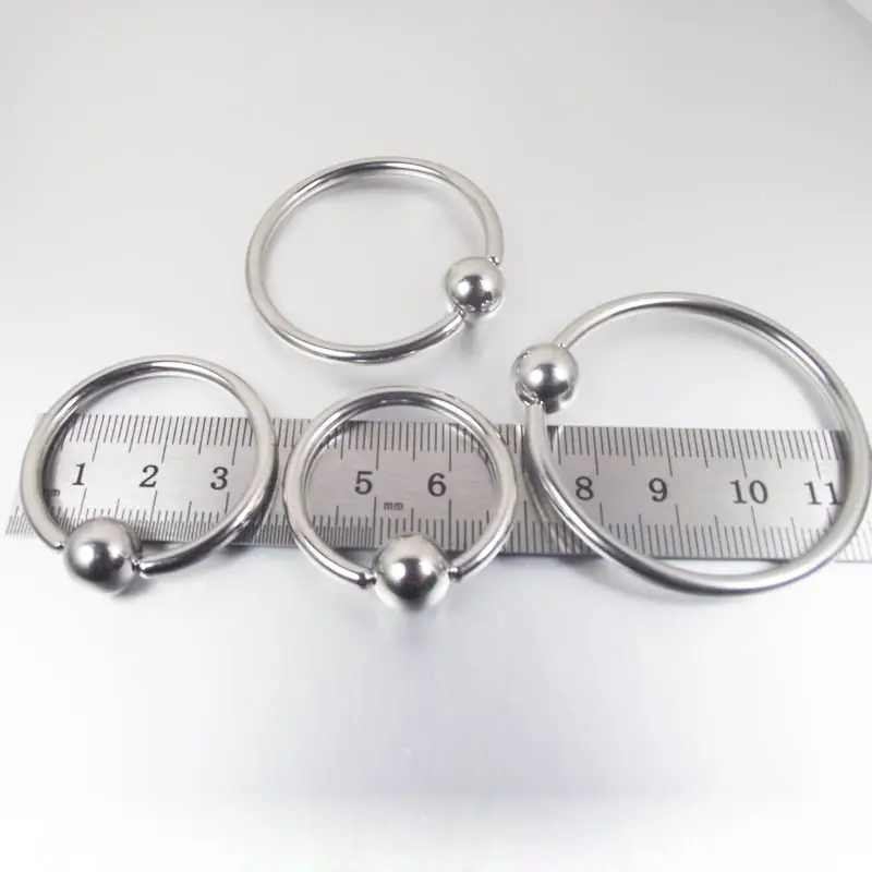 1 Piece Stainless Steel PA Rings Captive Bead Hoop Ring Lip Ball Nose Rings Body Piercing Jewelry