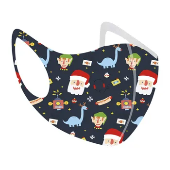 

50PCS Children Christmas Mouth Mask Protective Reusable Washable Earloop Facemask 2020 mascarillas para niños F Fast Ship