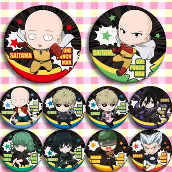 

10pcs/1lot Anime One Punch Man Saitama Genos Fubuki Mumen Rider Garou Figure 4827 Badges Round Brooch Pin Gifts Kids Toy