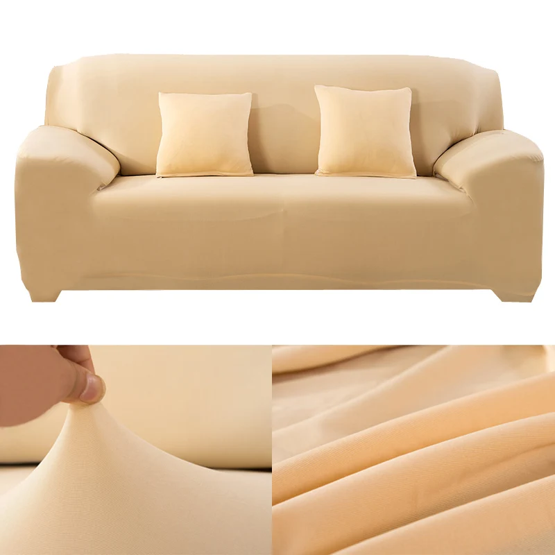 22-Beige Чехлы для диванов, одноцветные чехлы для диванов, универсальные современные эластичные чехлы для диванов для гостиной, европейские чехлы для диванов - Цвет: 22-Beige