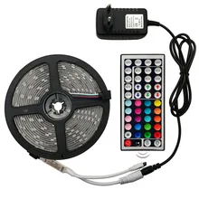 2835 SMD Светодиодная лента светильник RGB 5 м светодиодный светильник Rgb 60 Светодиодный s/M лента диод 44 лента гибкий контроллер DC 12 В адаптер набор дистанционного управления