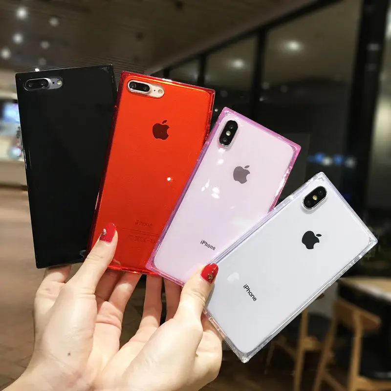 4 Gasbag Drop-Proof Soft Candy Color Phone Case for iphone XS Max XR X 11 7 8 Plus 6 6s Clear TPU Silicone Anti Knock Back Cover |