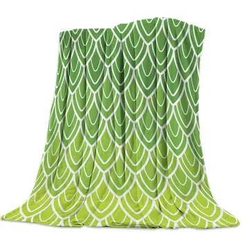 

Green Diamond Pattern Printed Soft Fleece Blankets Warm Sofa Bed Sheets