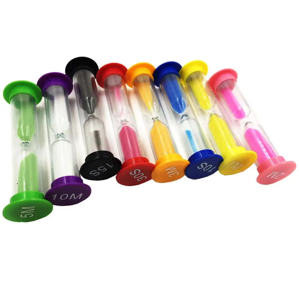 8 Pack Sand Glass Clock Timer 10/ 15/ 30 Seconds & 1/ 2/ 3/ 5/ 10 Minutes Hourglass