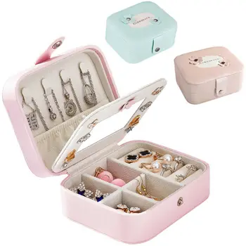 

Fashion Women Cosmetic Case Jewelry Box Organizer Portable Travel Leather BagJewellery Ornaments Case Storage