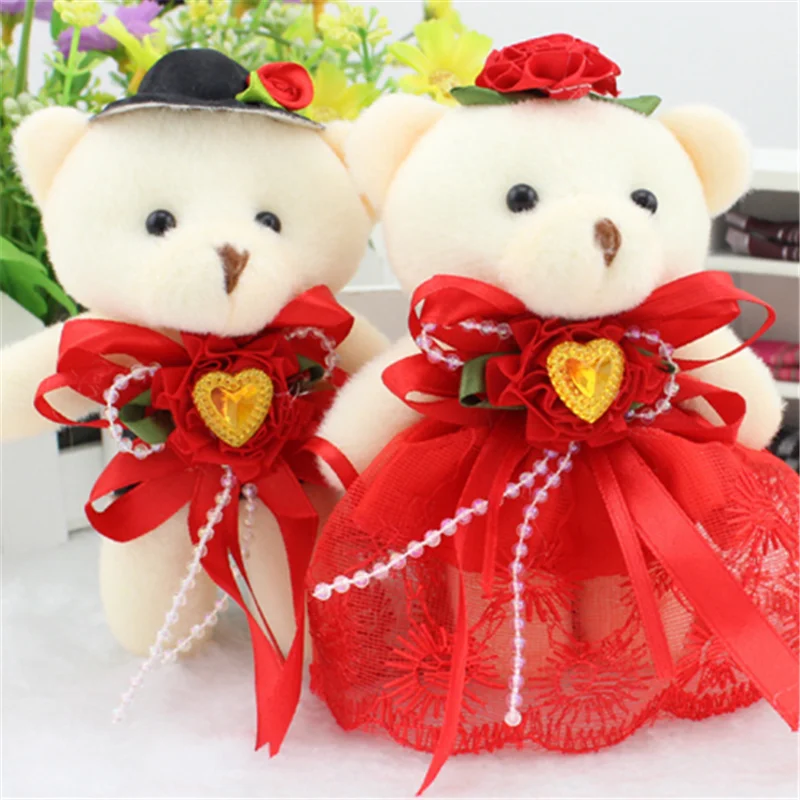 2 Pcs 1Lots Batch Of Cute 13 cm Wedding Bear Plush Stuffed Toy Cartoon Dolls Wedding 1 2 Pcs 1Lots Batch Of Cute 13 cm Wedding Bear Plush Stuffed Toy Cartoon Dolls Wedding 3