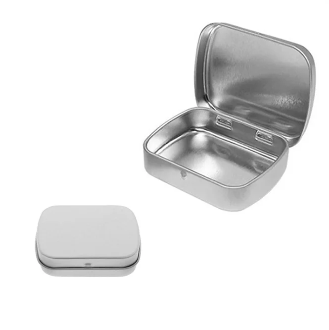 1pc Portable Silver Metal Rectangle Pill Box Medicine Tablet Drug Holder Box Damp Proof Container Storage Travel