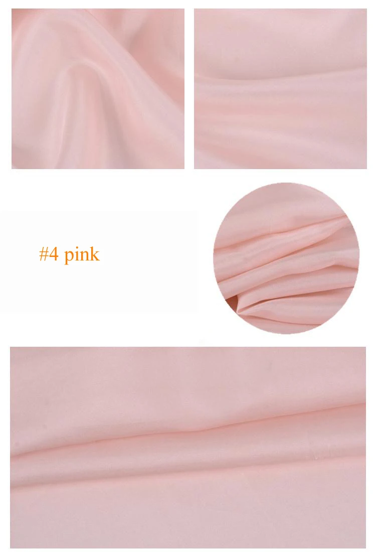 Чистый шелк тутового шелкопряда подкладка ткань habutai Tissu - Цвет: 4 pink