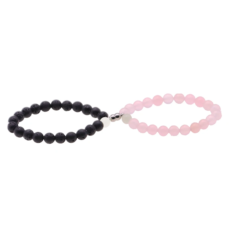 Pulsera De Bola Natural De 6 Mm 2set Bola De Cz Bracciali Pulsera De Bola Natural De 6 Mm 2set Bola De Cz Bracciali