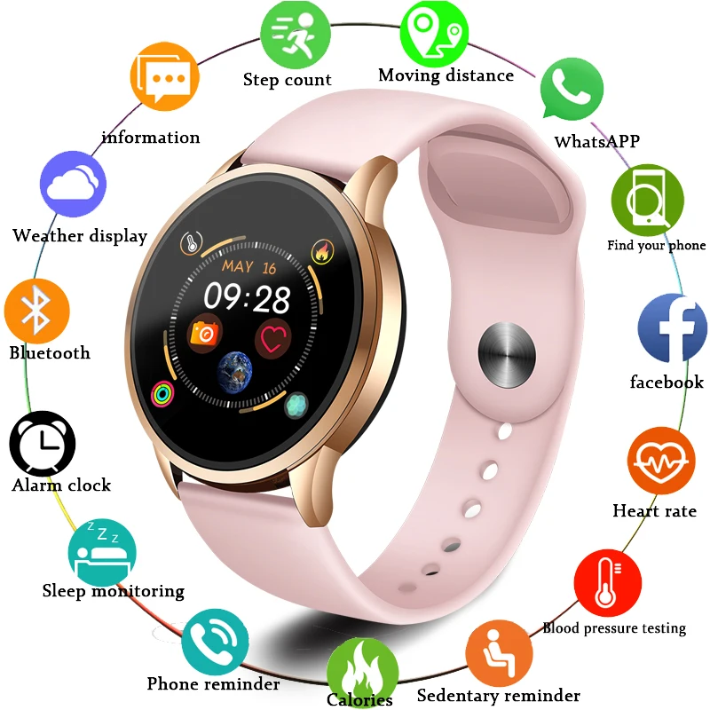 €18.09 91% de DESCUENTO|LIGE 2019 gran oferta relojes inteligentes Monitor de presión arterial ritmo cardíaco reloj inteligente para mujer reloj inteligente deportivo para IOS Android + Box on AliExpress 