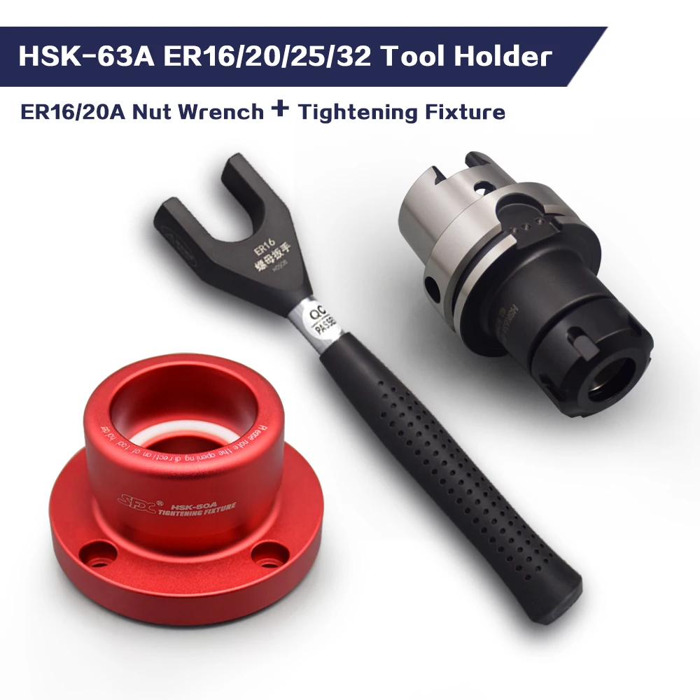 Держатель цангового патрона HSK63A-ER16/20/25/32 + держатель инструмента HSK63A затягивающий