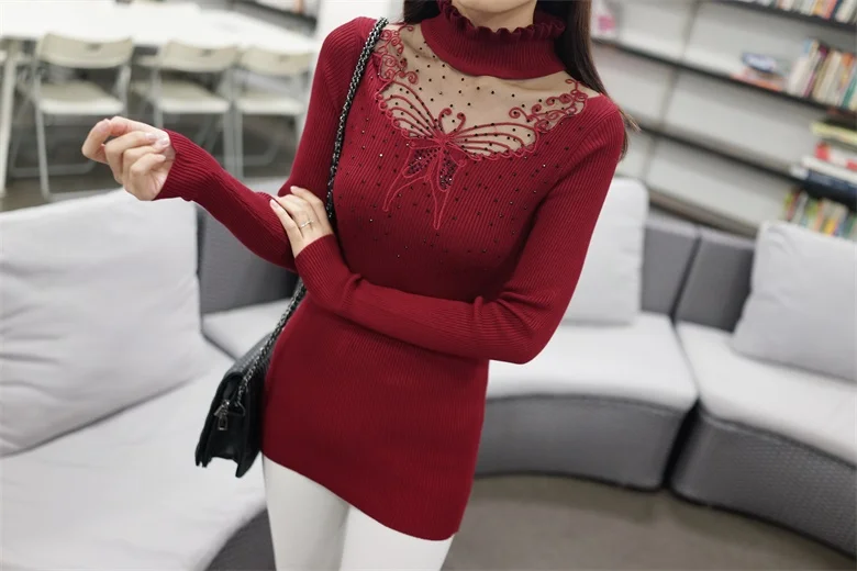 Распродажа плед, кардиган женский джемпер Blusas De Inverno Feminina 45 хан издание эластичный F0978 бабочка вязаный свитер