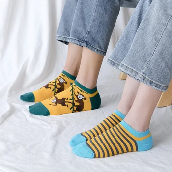 

New arrival soft women boat sock creative print socks cotton Hip hop cute socks fashion high quality short sock wholesale