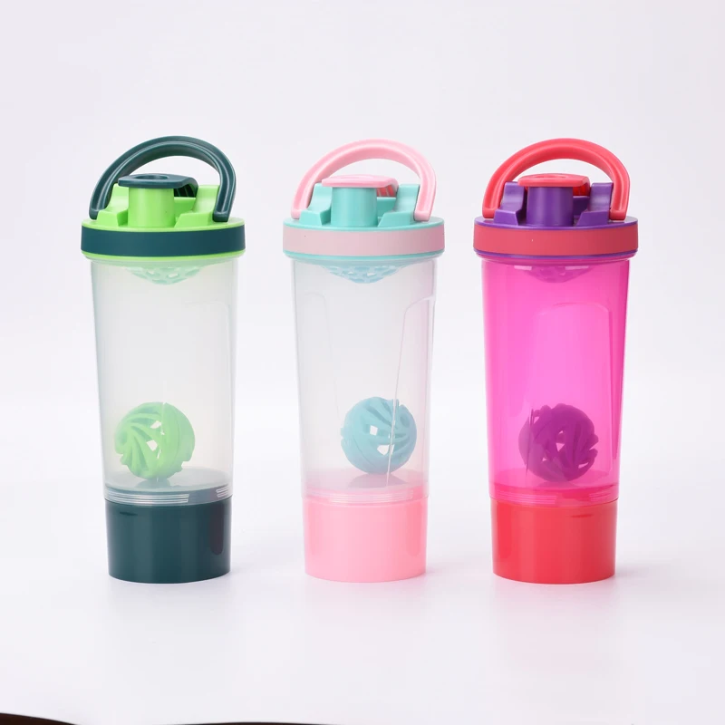 Shaker Outdoor Travel Portable Drinkware Tritan Plastic Whey Protein Powder Sport Shaker Bottle For Water Bottles With Straw