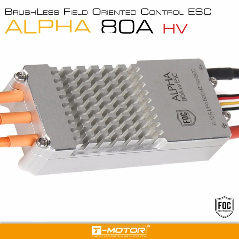 TMOTOR ALPHA 80A HV 6~ 12S LiPo 500HZ NO BEC FOC ESC специально для многовинтового БПЛА