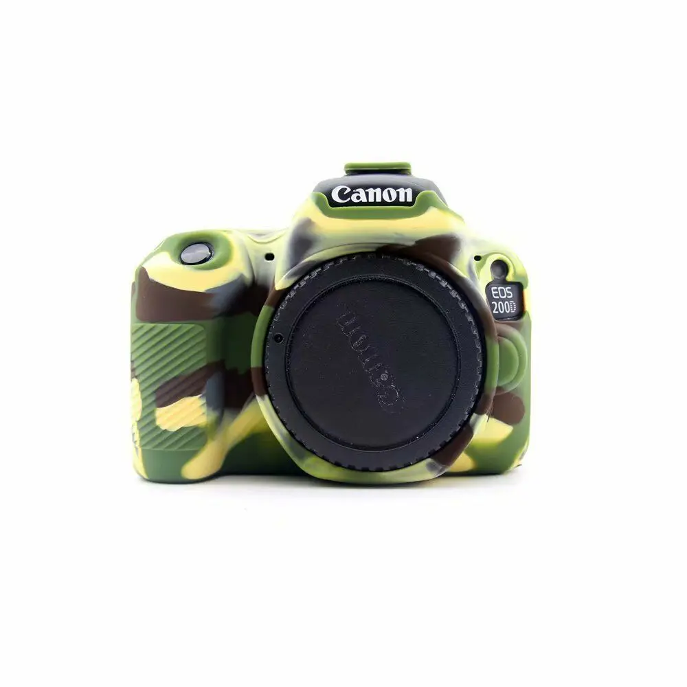 Силиконовый защитный чехол-сумка для камеры Canon EOS 200D 200D II 200D Mark II Rebel SL2 Kiss X9 DSLR - Цвет: Camouflage