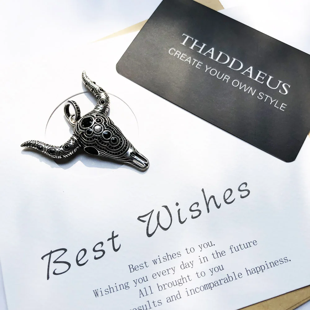 Pendant Necklace Bull Buffalo Skull Sword Fashion Vintage Rebel Jewelry Europe Bijoux Gift For Woman Men