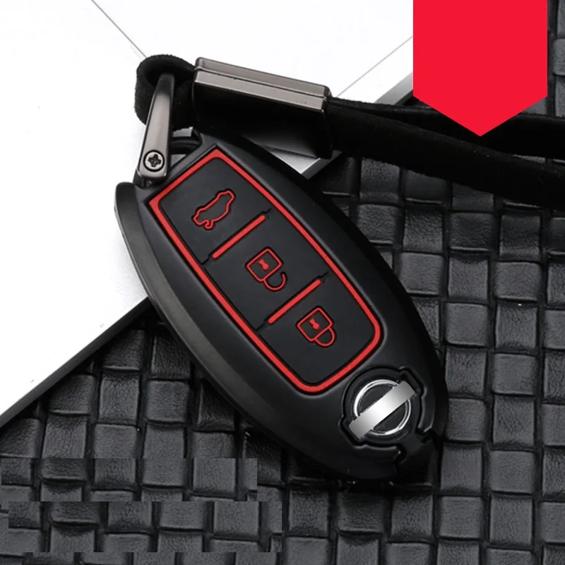 C black red Автомобильный ключ из углеродного волокна, дистанционное управление крышкой корпуса для Nissan Qashqai J10 J11 X-Trail t31 t32 kicks Tiida Pathfinder муранское Примечание Juke - Название цвета: C black red