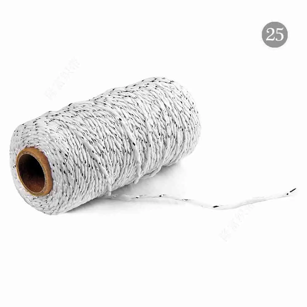 Metallic Gold and Silver Twine - 1.5mm, 100M Roll - Non-Slip String for Crafting and DIY Projects