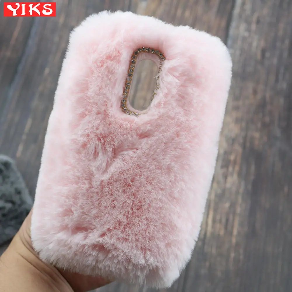 

For LG Q6 Mini Q7 K5 K7 K8 K11 K40 V10 V30 V50 G5 G6 G7 G8 X Cam LV3 LV5 Stylo5 Luxury Hairy Fur Pink Phone Case Furry Plush