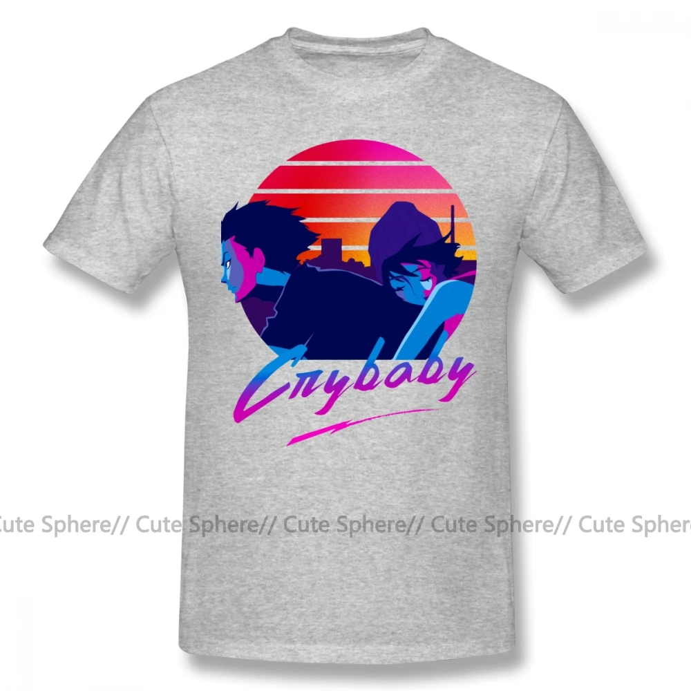 Devilman/футболка с надписью «Crybaby»; потрясающая футболка с графическим принтом; мужская хлопковая уличная футболка с короткими рукавами; XXX - Цвет: Gray
