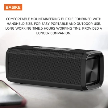 

BASIKE V5.0 Portable Bluetooth With Subwoofer Wireless Speaker Waterproof 3D Digital Sound Loudspeaker Handfree MIC Speakers
