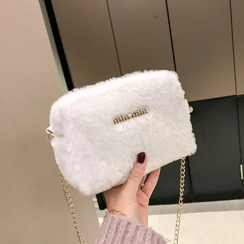 

Korean-style Cute Velvet Shoulder Bag Women's 2019 New Style Online Celebrity Versitile Fashion Students Mobile Phone Bag