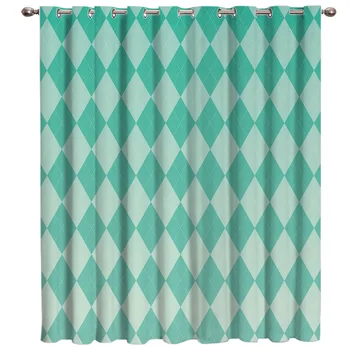 

Gradient Classical Green Plaid Room Curtains Large Window Window Curtains Dark Blackout Bathroom Curtains Bedroom Kitchen Decor