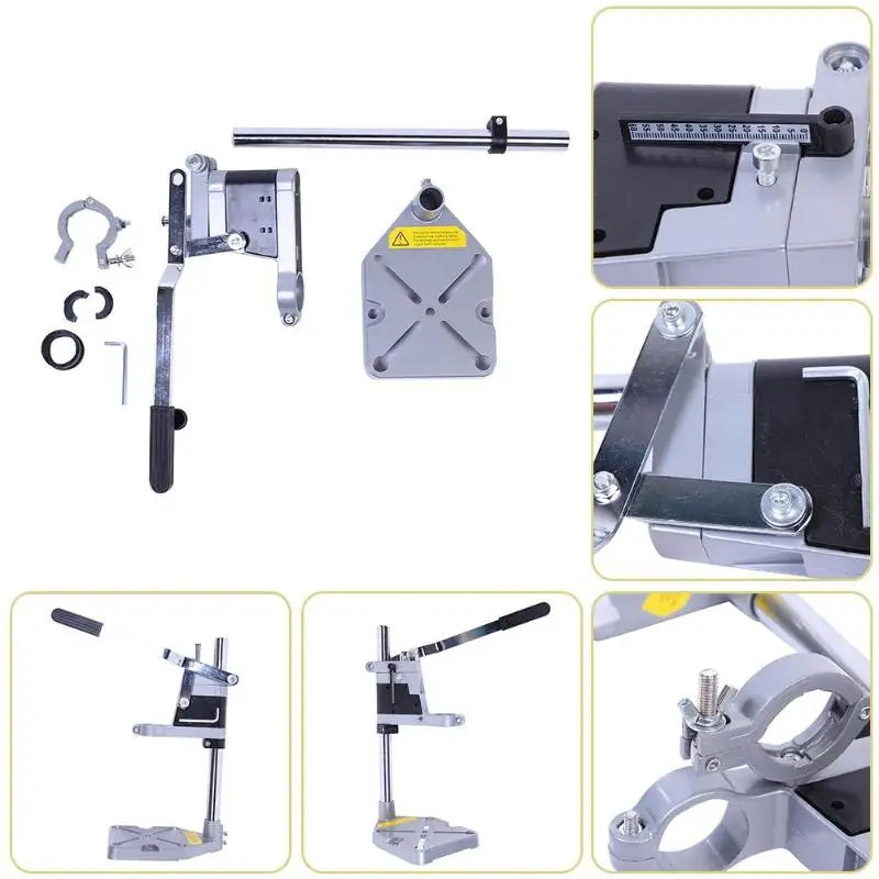 Двойной держатель для электрической дрели с алюминиевым дном, многофункциональный практичный кронштейн для шлифовальной машины, стойка с зажимом 41X20X14,5 см