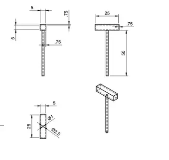 

High quality Pyrex glass cell 25*5*5mm as the drawing