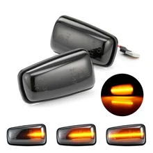 2 uds indicador lateral fluye luces ahumado lente LED dinámica indicador lateral de la luz de señal para Peugeot 106 II 306, 406, 806 para Citroen Fiat