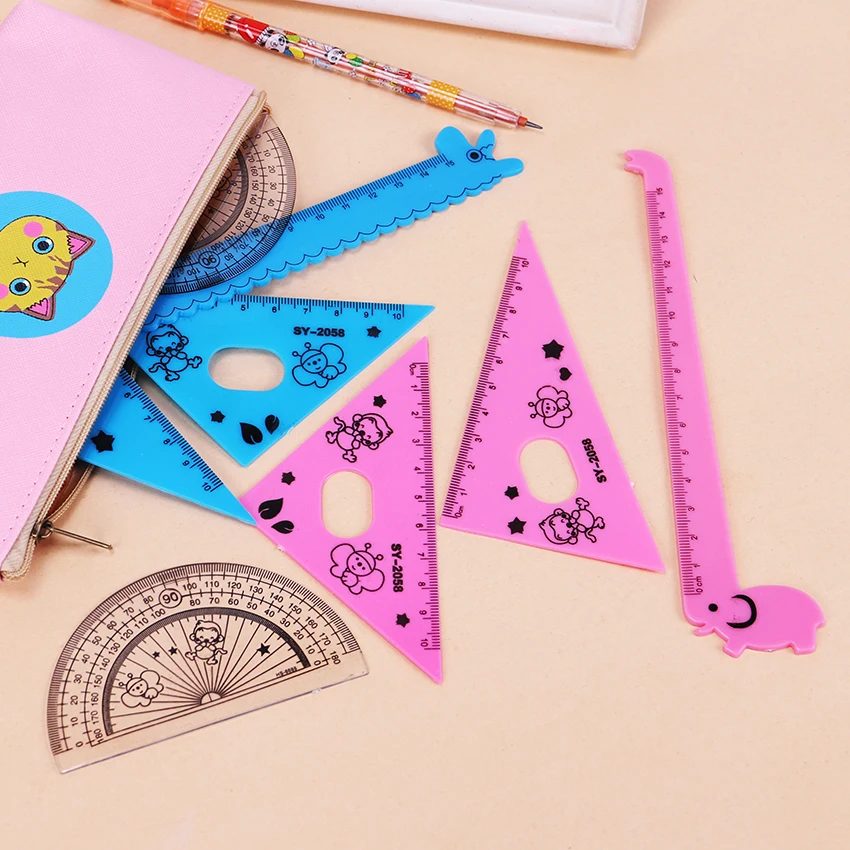 

Digital Protractor Level Measuring Tool Plastic Ruler Kawaii Ruler Set Animal Rulers School Office Tools 4PCS/Set