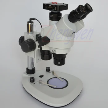 

FYSCOPE Track Pillar Stand Microscope 3.5X-90X Simul Focal Trinocular Microscope with Dual LED Lights+38MP HDMI Camera