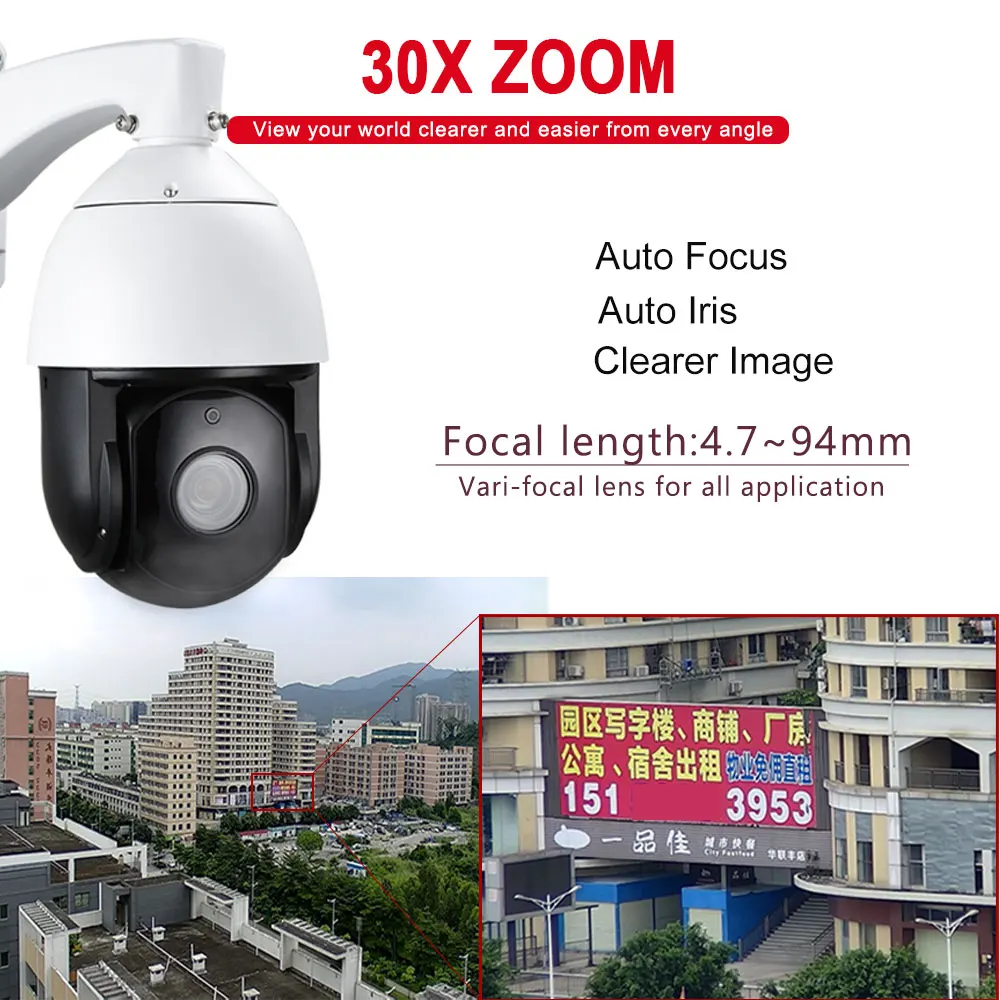 Наружная безопасность 6 &quotБольшой размер 2MP AHD 1080P скоростная купольная PTZ камера