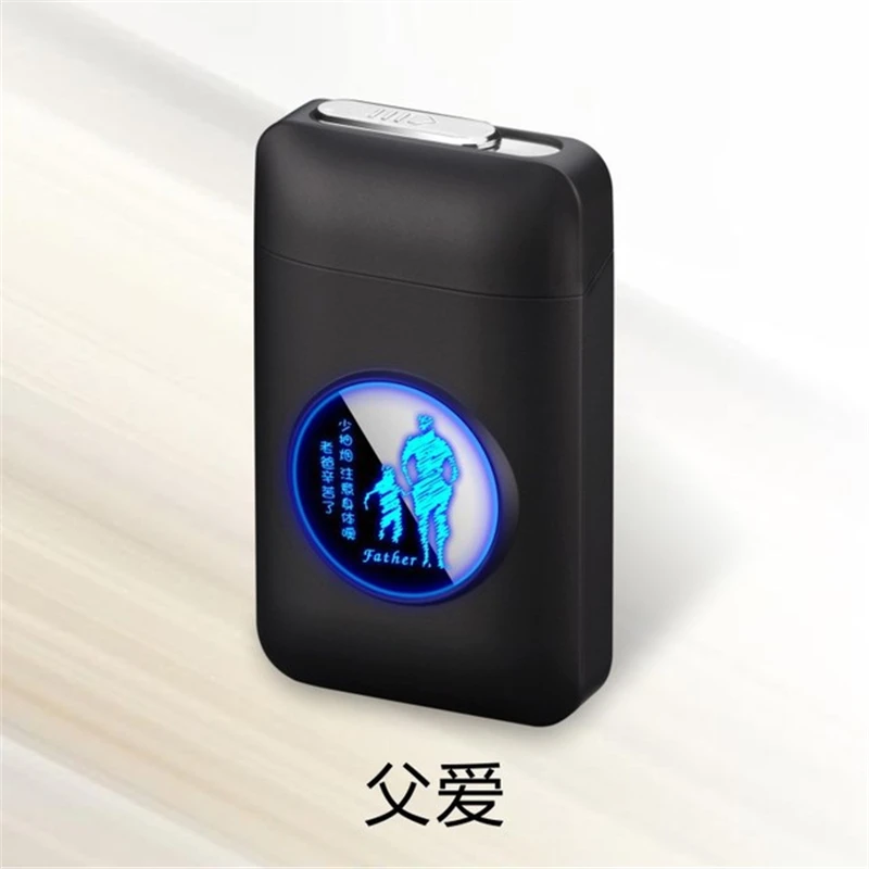Father 19 шт. портсигар с зажигалкой чехол usb зарядка электронные зажигалки аксессуары для курения водонепроницаемый огонь стартер - Цвет: Father