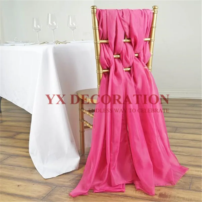 100% Chiffon Chiavari Chair Sash Tie Bow Cap Hood Cover For Banquet Wedding Event Decoration | Дом и сад