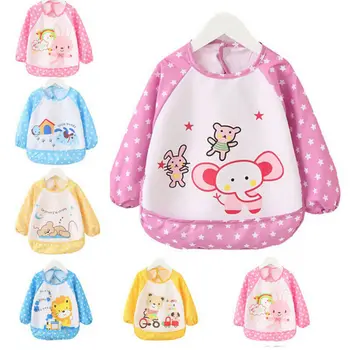 

Baby Toddler Kids Long Sleeve Waterproof Feeding Art Apron Bib Smock Boys Girls