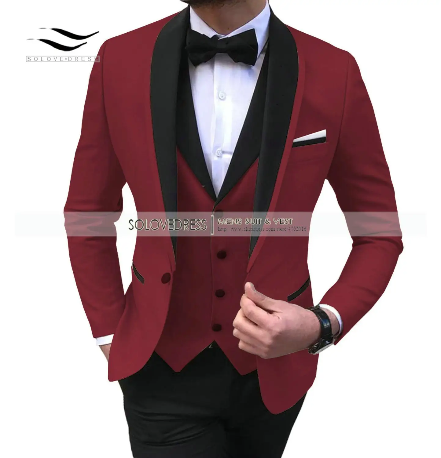 Men Suit 3 piece White V Neck Leisure Notched Lapel Tuxedos Men Suits for Wedding (Jacket+Pants+Vest)