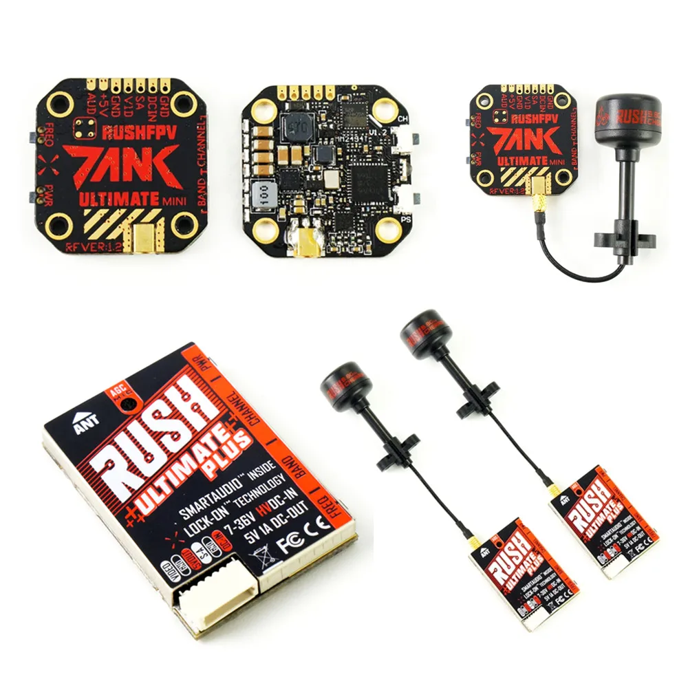 Видеопередатчик RUSH TANK Ultimate Mini/TANK PLUS VTX 5 8 ГГц 48CH 2 8s 800 МВт Smart Audio AGC MIC FPV гоночный