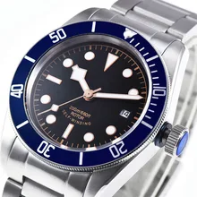 Мужские часы, водонепроницаемые автоматические механические часы с сапфировым кристаллом, роскошные брендовые стерильные наручные часы с циферблатом