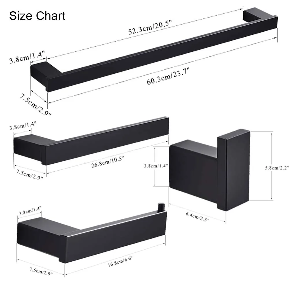 Черный набор аксессуаров для ванной комнаты, крючок для халата, вешалка для полотенец, барная полка, держатель для бумажной ткани, держатель для зубной щетки, аксессуары для ванной комнаты