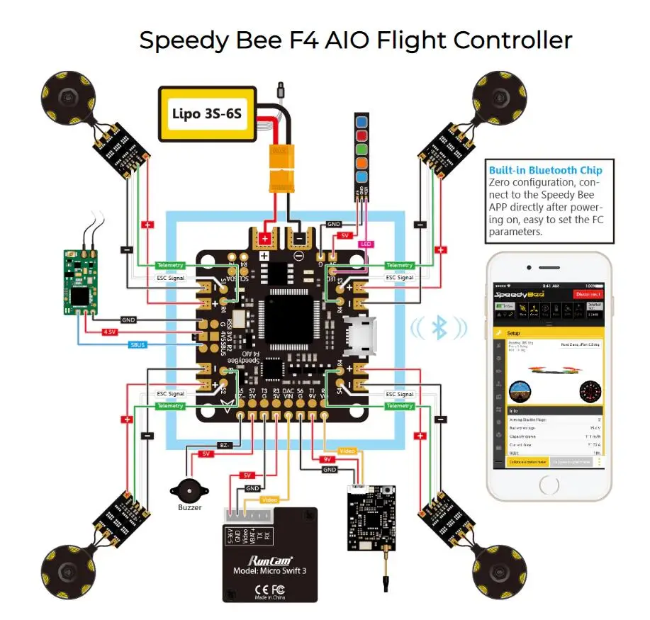 Полетный контроллер speedybee f405 v3 схема