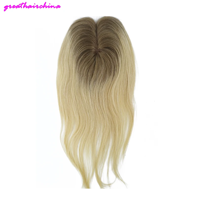 1 шт. цвет T4/T8/613 # прямые волосы с шелковой основой Remy (5*5) Продукты для волос