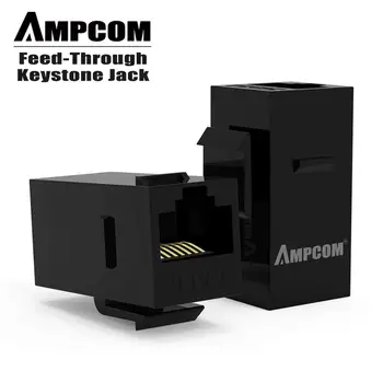 

CAT5E/ CAT6 RJ45 Inline Coupler Keystone Jack，AMPCOM RJ45 Cat.6 Straight-Through Keystone Module Adapter Couplers for Wall Plate