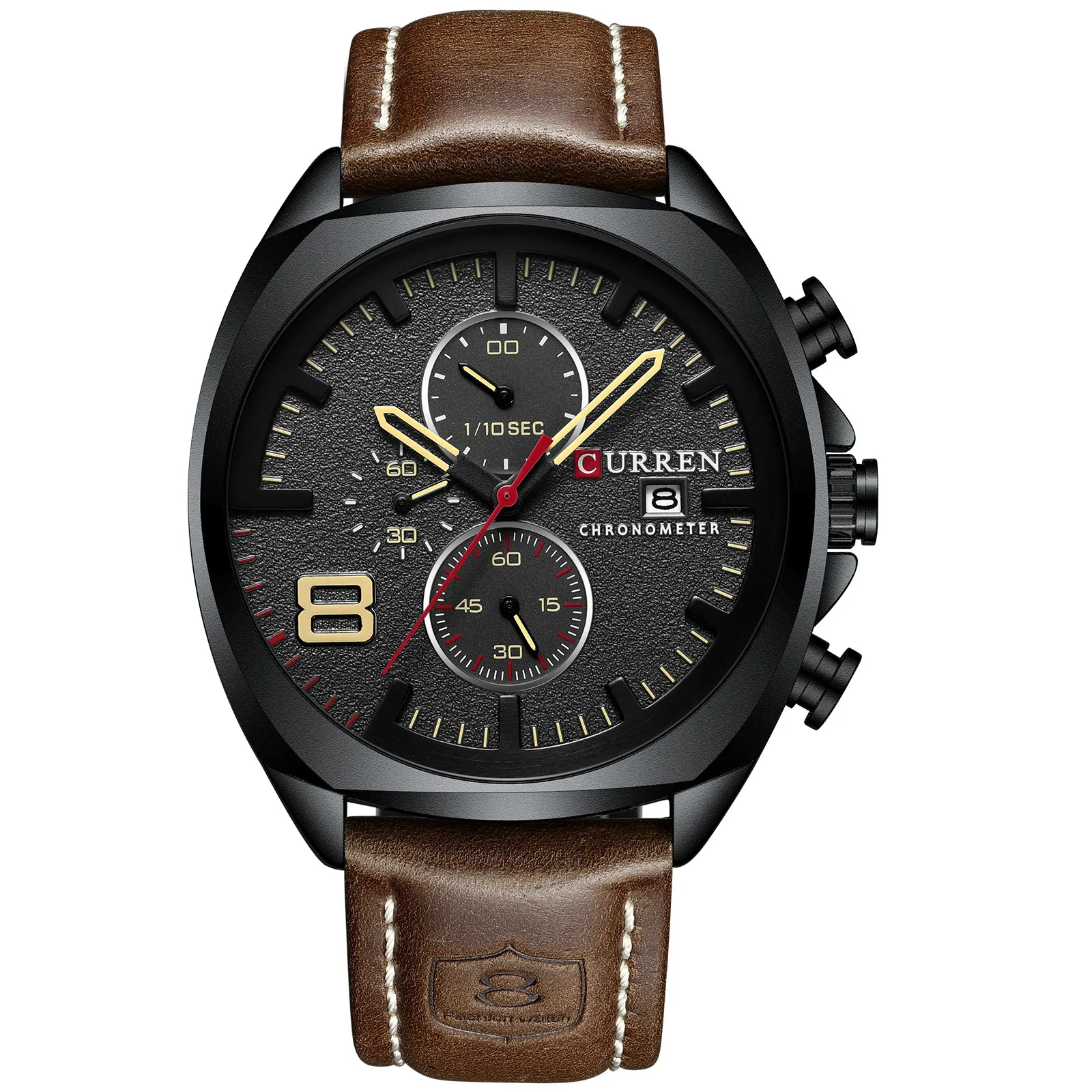 

CURREN Brand Luxury Men's Watch Date Day Genuine Leather Strap Sport Watches Male Casual Quartz Watch Brown Men Wristwatch Clock