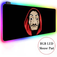 

Paper house netflix DIY Gaming Large Anime Mousepad RGB Computer Mouse Pad Gamer LED Big Mause Pad Backlit Mat Keyboard Desk Mat