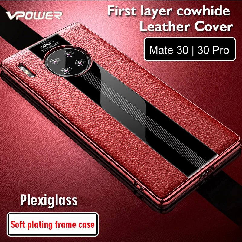 Кожаный чехол-накладка для Huawei Mate 30 Pro Vpower чехлы из натуральной кожи с покрытием