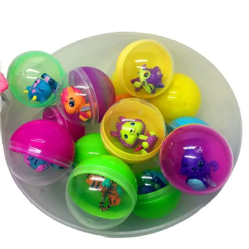10pc/lot 45mm diameter plastic color balls capsules toys with inside mini dolls toys randomly mix for vending machine 6